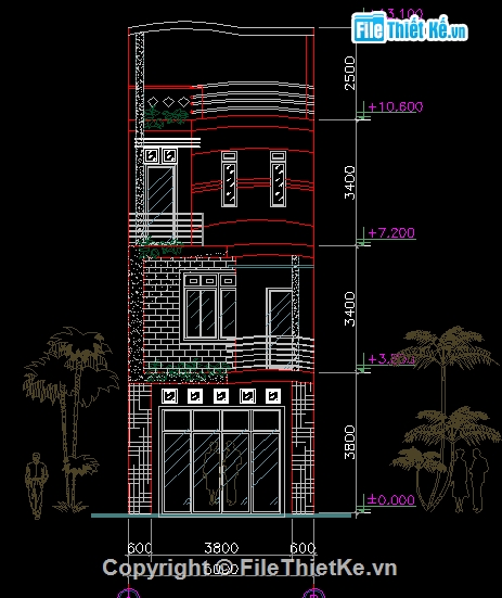 Hồ sơ thiết kế,Nhà phố kích thước  5x25m,đầy đủ nhà phố,bản vẽ nhà phố